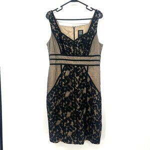 Jax Black Floral Lace Formal Sheath Dress Women's 12